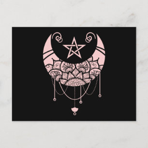 Kawaii Witchy Crescent Pastel Gothic Moon Briefkaart