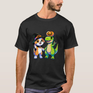Kawaii Witchy Dog Pumpkin Dinosaur Kinder liefde T T-shirt