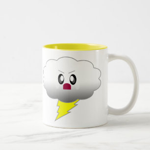 KAWAII WOLK BLiksem DONDER STORM Tweekleurige Koffiemok