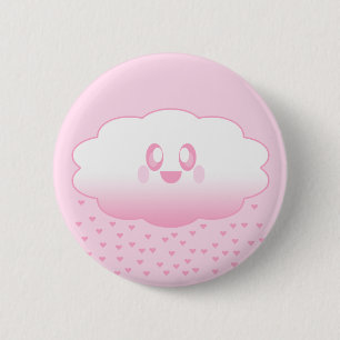 KAWAII WOLKEN REGENEN HARTEN LIEFDE ZOET RONDE BUTTON 5,7 CM