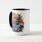 Kawaii Woodblock Carpe Dragon Gate Mug (Devant gauche)