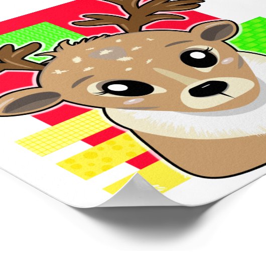 Kawaii xmas hert poster (Hoek)