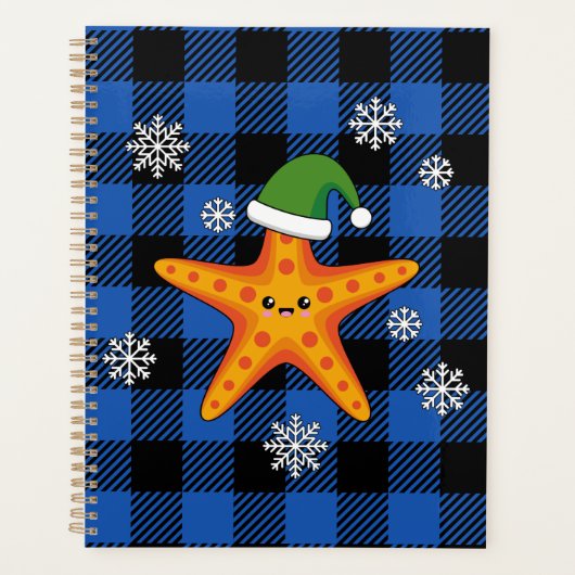 Kawaii Xmas Starfish sur Blue Buffalo Motif (Devant)