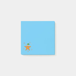 Kawaii Xmas Zeester op Blauw Buffel Patroon Post-it® Notes