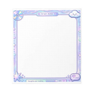 Kawaii Y2K Cyber Pastel Brain Dump Notitieblok Ont