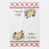 Kawaii Yellow Labrador Cartoon Theedoek (Verticaal)