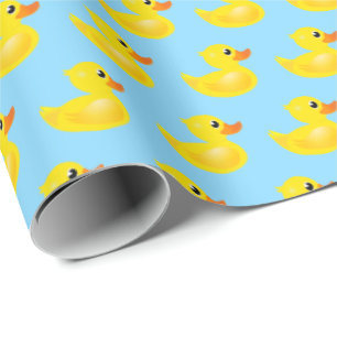 Kawaii Yellow Rubber Duck Pattern Cadeaupapier