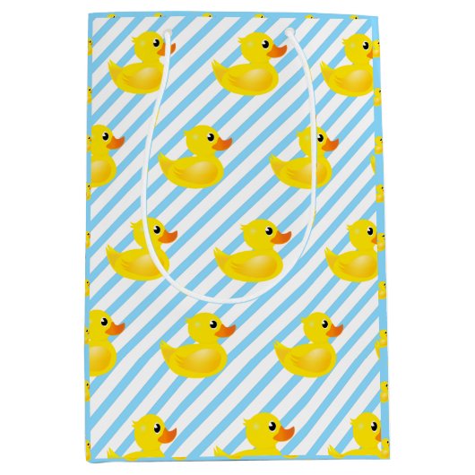 Kawaii Yellow Rubber Duck Pattern Medium Cadeauzakje (Voorkant)