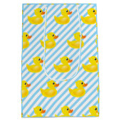 Kawaii Yellow Rubber Duck Pattern Medium Cadeauzakje (Achterkant)