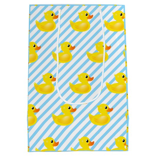 Kawaii Yellow Rubber Duck Pattern Medium Cadeauzakje (Achterkant)