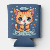 Kawaii Zee Kat Zeilanker Woordspeling Blikjeskoeler (Achterkant)