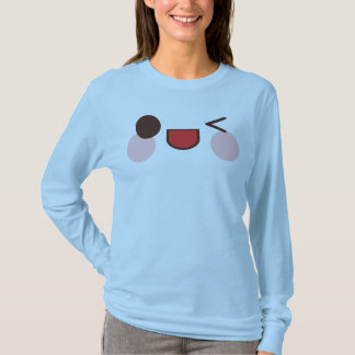 Kawaii Zoete Knipperende Ogen Gezicht Blij Vriend  T-shirt
