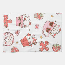Kawaii Zoete Snoepjes Keukenhanddoek - Mooie Desse
