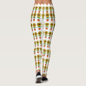 Kawaii Zonnebloem Plant in een pot Leggings (Achterkant)