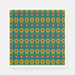 Kawaii Zonnebloem Plant in een pot Servet