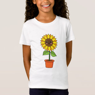 Kawaii Zonnebloem Plant in een pot T-shirt