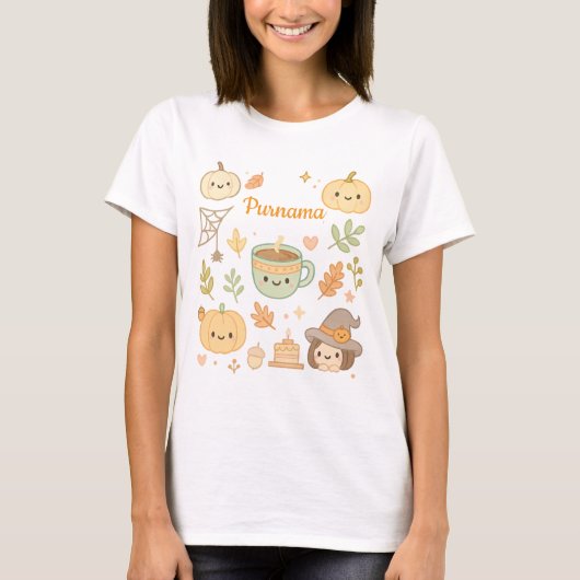 Kawaii Zoo Animal T-Shirt – Aangepaste naam Schatt (Voorkant)