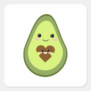 Kawaii Zwangere Avocado Cute Mam Motherhood Baby Vierkante Sticker