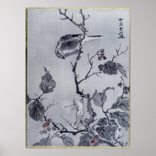 Kawanabe Kyōsai Bird en Frog Poster