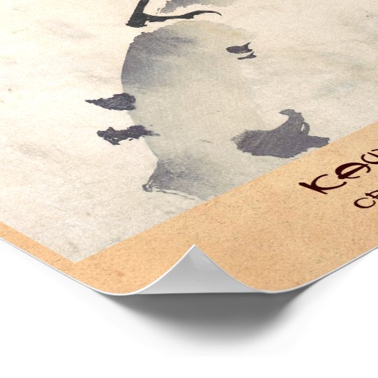 Kawanabe Kyōsai Crow Resting on Wood Trunk art Poster (Hoek)