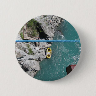 Kawarau Bridge Bungy POV, Queenstown, Nieuw-Zeelan Ronde Button 5,7 Cm