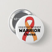 Kawasaki Disease Warrior Ribbon White Button (Voorkant /achterkant)
