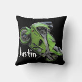 Kawasaki Green "Crotch Rocket" Pillow Kussen (Achterkant)