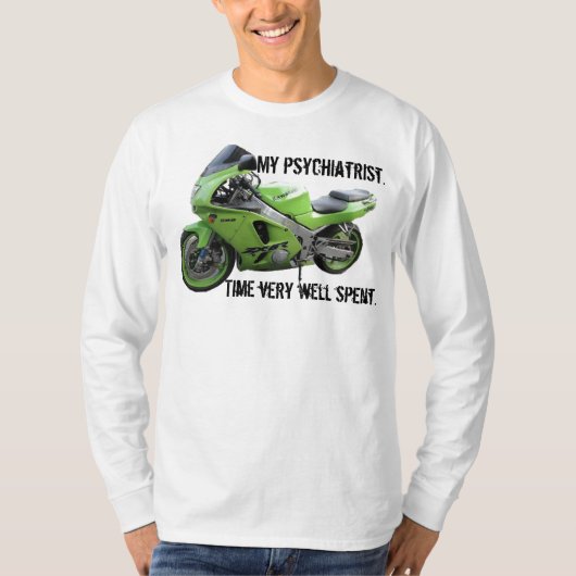 Kawasaki Green Ninja ZX-6R Motorcycle, Street Bike T-shirt (Voorkant)