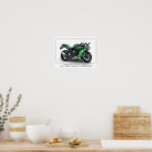 Kawasaki H2SX SE Ninja Motorcycle - A3 Poster (Keuken)