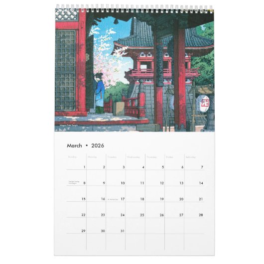 Kawase Hasui Scenery 2 medium Kalender (Mar 2026)
