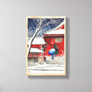 Kawase Hasui Snow bij Ueno Kiyomizudo hanga art Canvas Afdruk