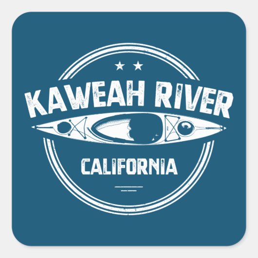 Kaweah River California Kayaking Vierkante Sticker (Voorkant)