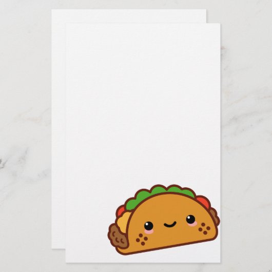 Kawii Taco Face Briefpapier (Voorkant / Achterkant)