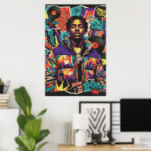 Kay Flock Poster – Hip Hop Street Art Wall Decor (Bureau à domicile)
