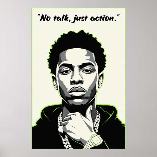 Kay Flock Poster – No Talk Just Action (Devant)