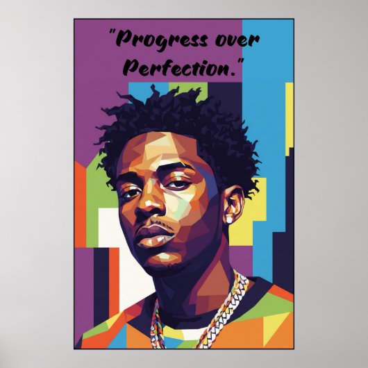 Kay Flock Poster – Progress Over Perfection (Devant)