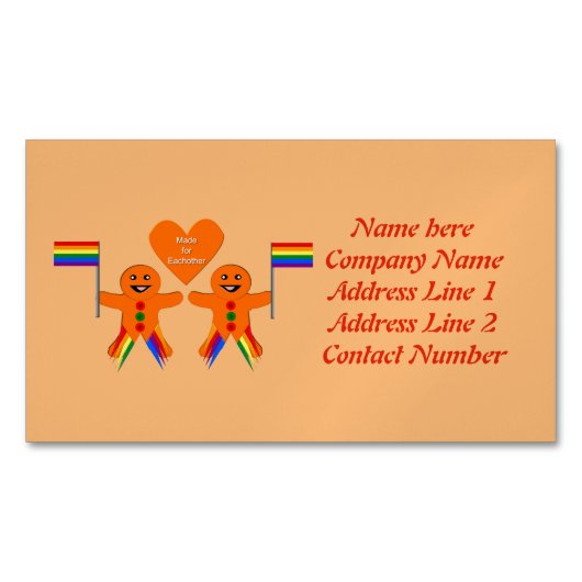 Kay Mannen kerstontbijtkoek Coupure Aangepast Magnetisch Visitekaartje (Voorkant)