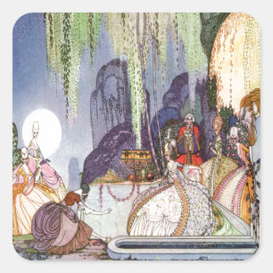 Kay Nielsen's Assepoester bij de Ball Vierkante Sticker