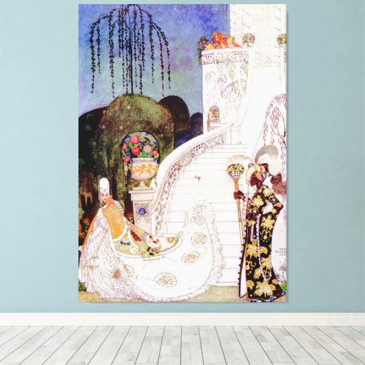 Kay Nielsen's Assepoester verliet de bal Canvas Afdruk (Insitu (Houten vloer))