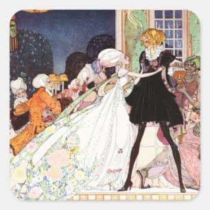 Kay Nielsen's Twaalf Dancing Princesses Vierkante Sticker