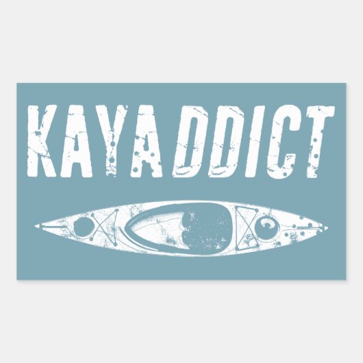 Kayak Addict Rechthoekige Sticker (Voorkant)
