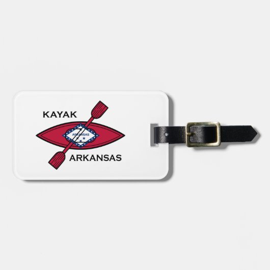 Kayak Arkansas Flag Bagagelabel (Voorkant horizontaal)