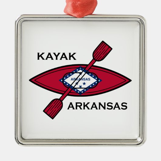 Kayak Arkansas Flag Metalen Ornament (Voorkant)