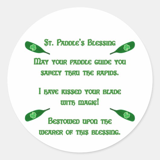 Kayak Blessing van St. Paddle Ronde Sticker (Voorkant)