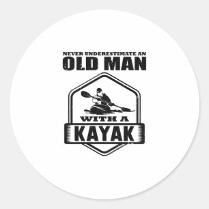 Kayak-cadeaus voor mannen ronde sticker