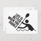 Kayak canoe paddle design briefkaart (Voorkant / Achterkant)