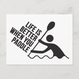 Kayak canoe paddle design briefkaart