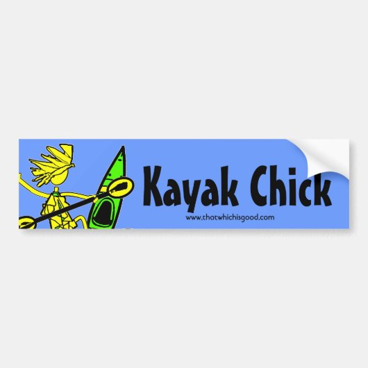 Kayak Chick Design & Dingen Bumpersticker (Voorkant)