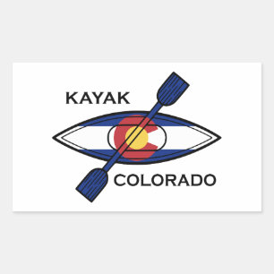 Kayak Colorado Flag Rechthoekige Sticker