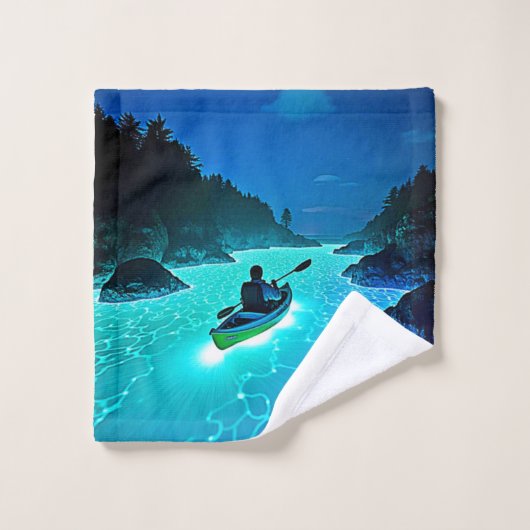 Kayak dans la conception de l'eau brillante (Gant de toilette)
